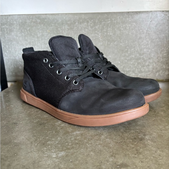 Black Timerlands Soft Suede And Fabric Men's Shoe Size 6 Business / Casual - Picture 2 of 11